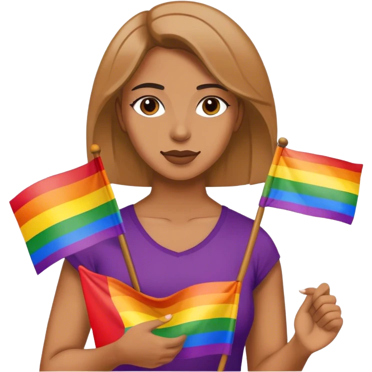 woman with lgbt flag emoji