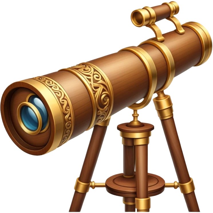 Magical wooden telescope with carvings emoji