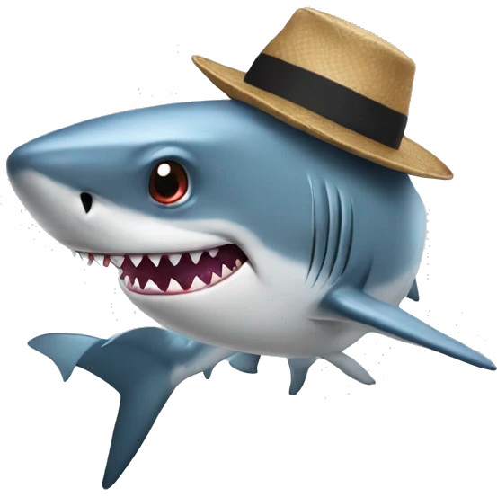 shark with a hat emoji