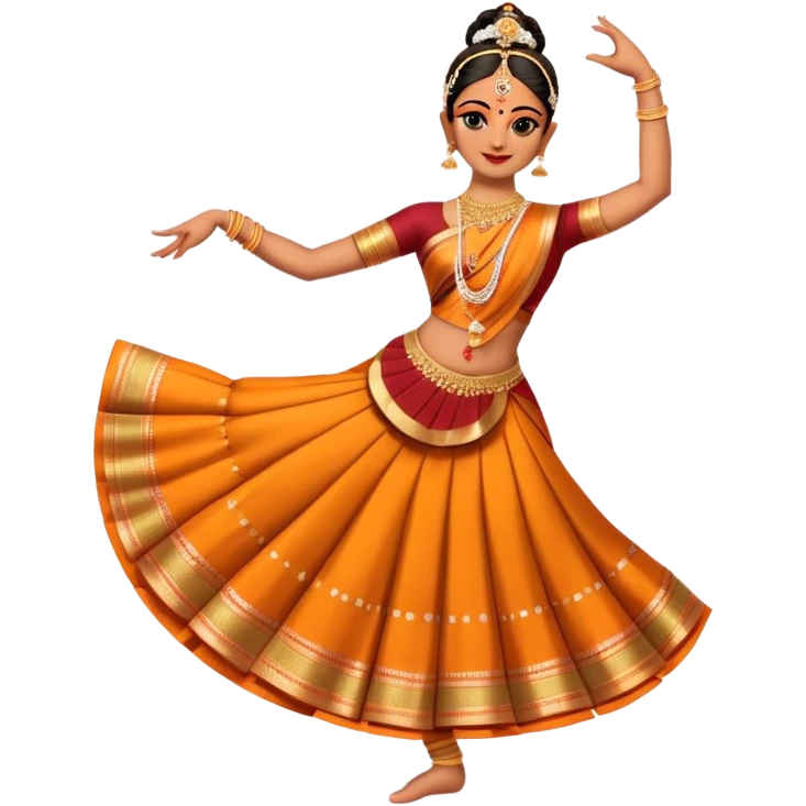 cinematic-realistic-bharatanatyam-dance-emoji,-depicted-as-an-elegant-classical-indian-dance-performance-with-graceful-poses,-intricate-costumes,-and-expressive-hand-gestures,-rendered-with-rich-textures-and-warm-dramatic-lighting emoji