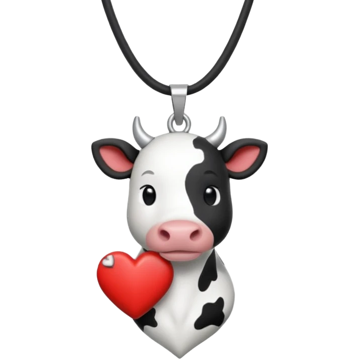 i need combination of this two emojis for making a neckless ❤️🐮 the desing must be simple so it can make easily emoji