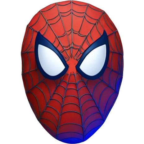 Spiderman face round red and blue emoji