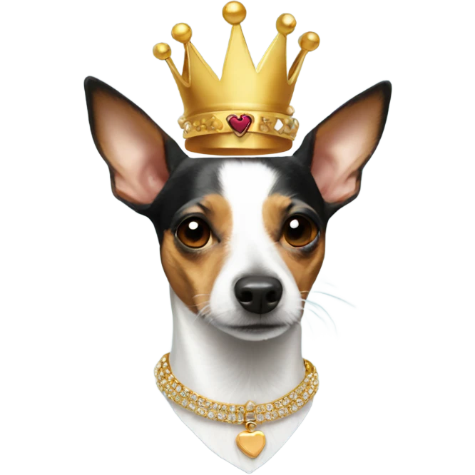 Rat terrier wearing a crown  emoji