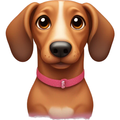 wiener dog with hearts emoji