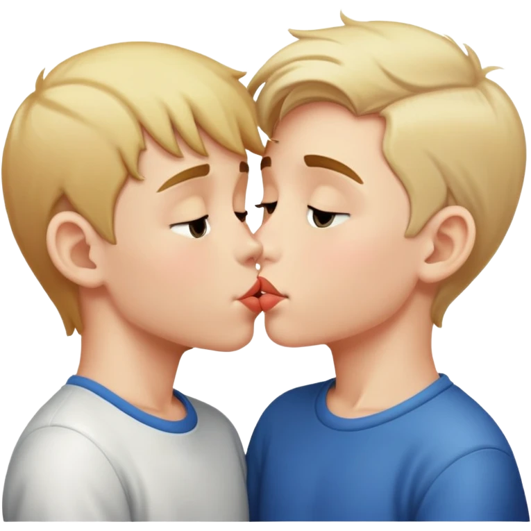 Two boys kissing ￼ emoji