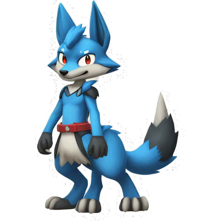 Lucario-Lombax-Sergal full body emoji