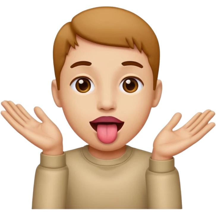 tongue out with hands to the side  emoji