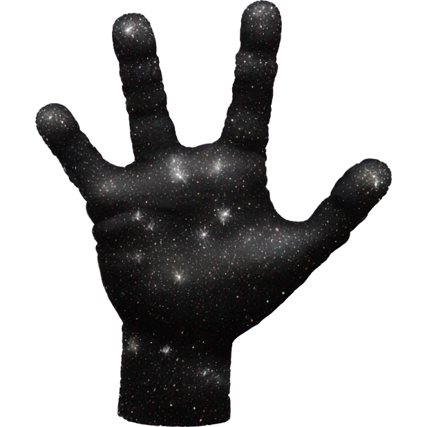 Black hand with sparkles  emoji