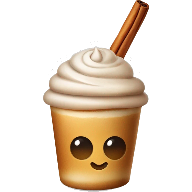 Cinnamon and cappuccino bun in a disposable glass emoji