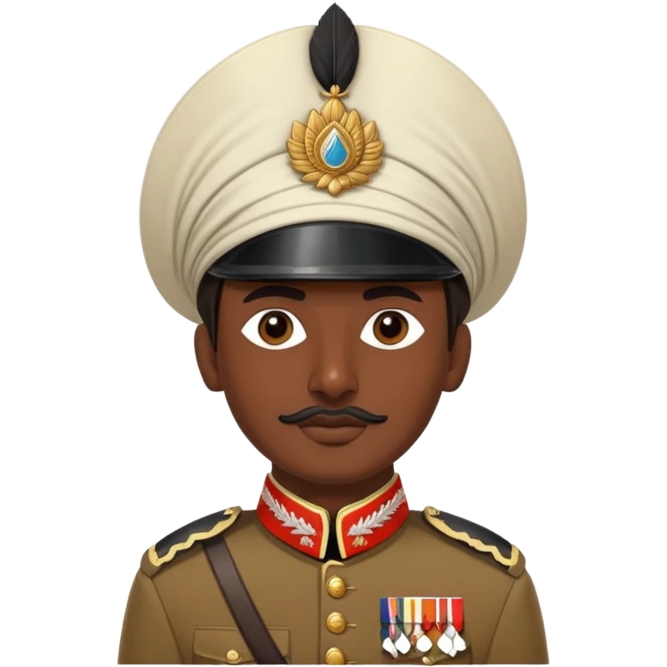 historical Indian sepoy soldier in British colonial uniform with traditional headwear emoji