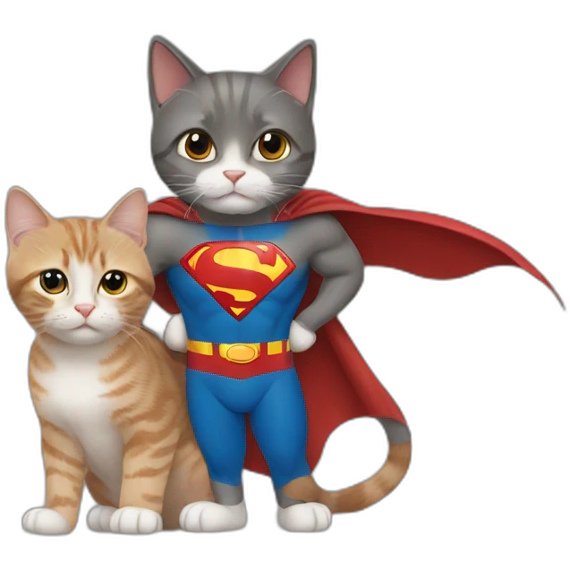 cat with superman emoji