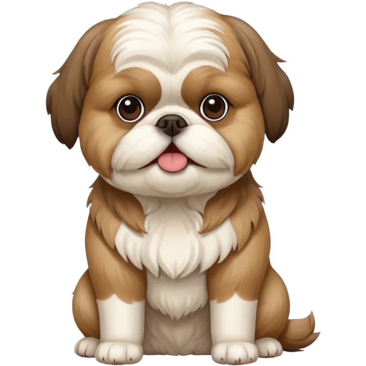 An overweight shih tzu dog sitting up on its hind legs begging for a treat  emoji