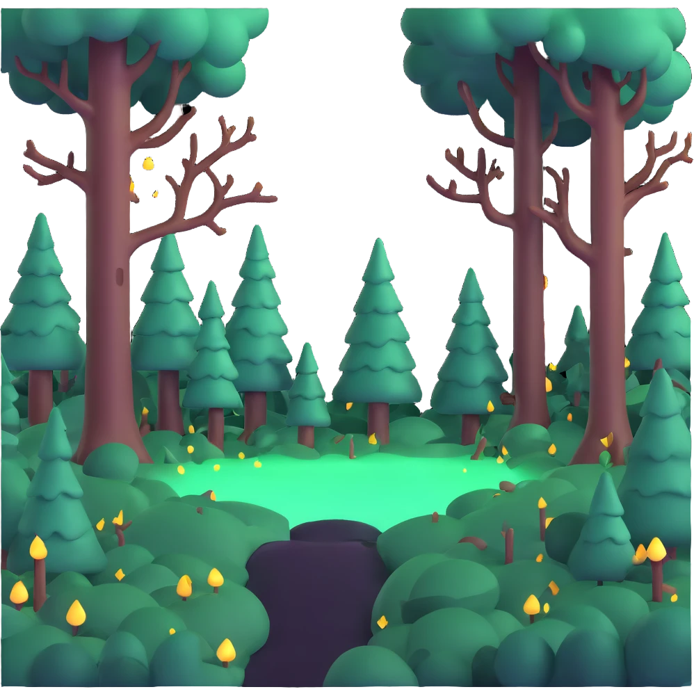 magical forest with glowing elements emoji