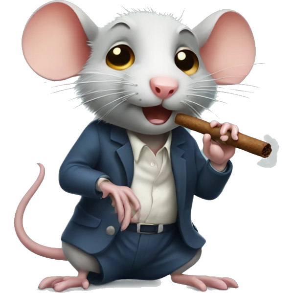 Rat smoking a cigar with broken leg emoji