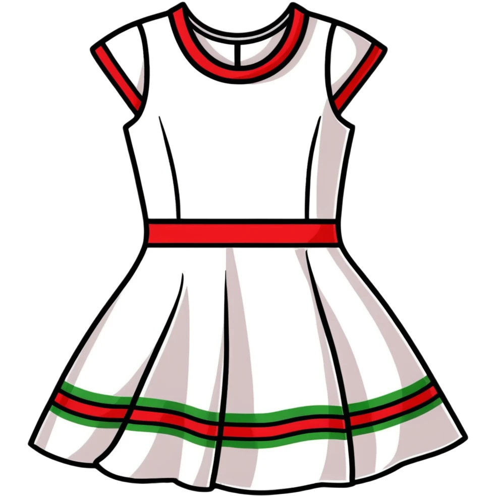 fashionable dress with red and green stripes emoji