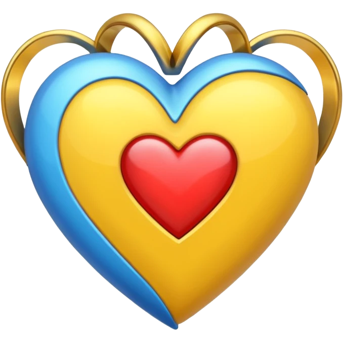 Fusiona un corazón amarilla con uno azul más básico  emoji