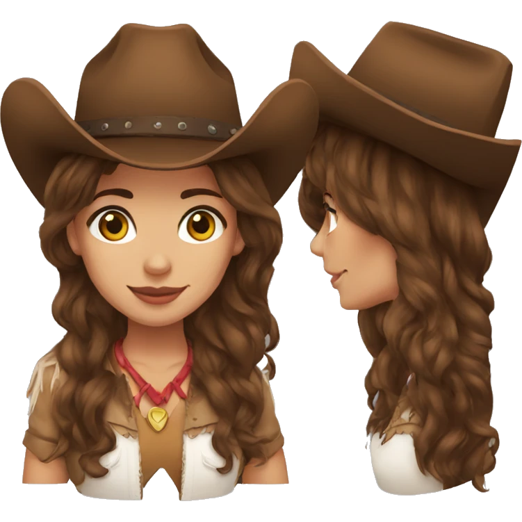argentina Cowgirl brown hair emoji