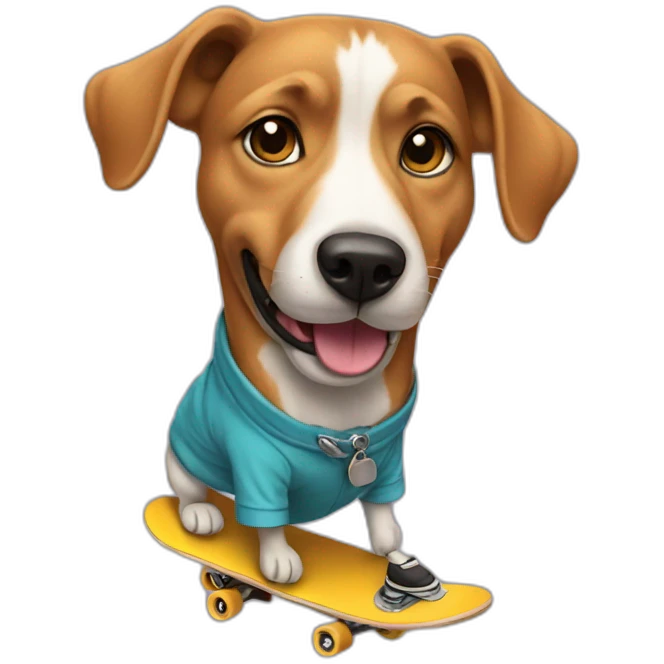 skateboarding dog with earring emoji