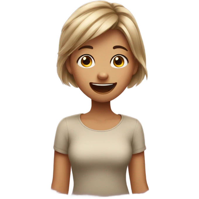 A girl mewing emoji