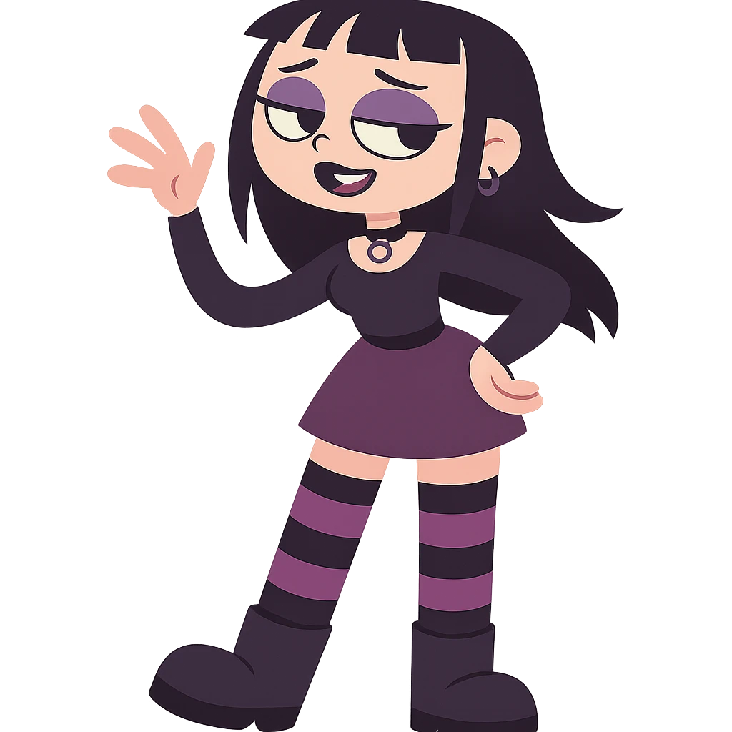 goth girl with exaggerated proportions emoji
