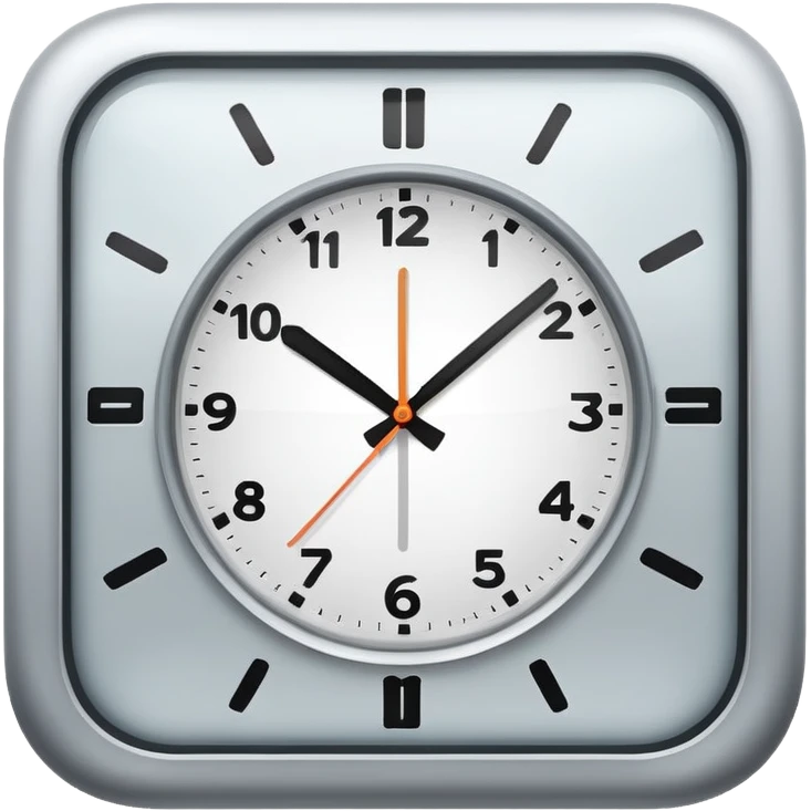 clock (square-faced) – Silver Mist emoji