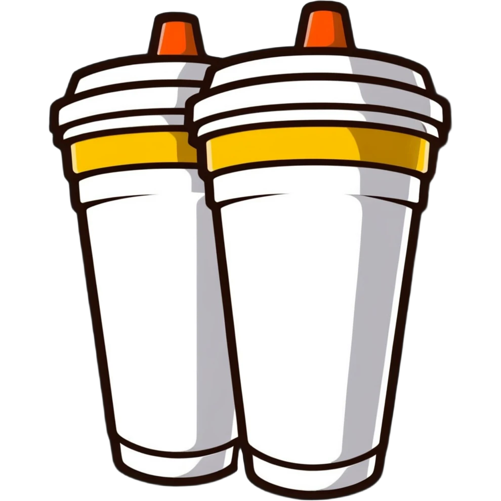 one styrofoam cup stacked inside another styrofoam cup emoji