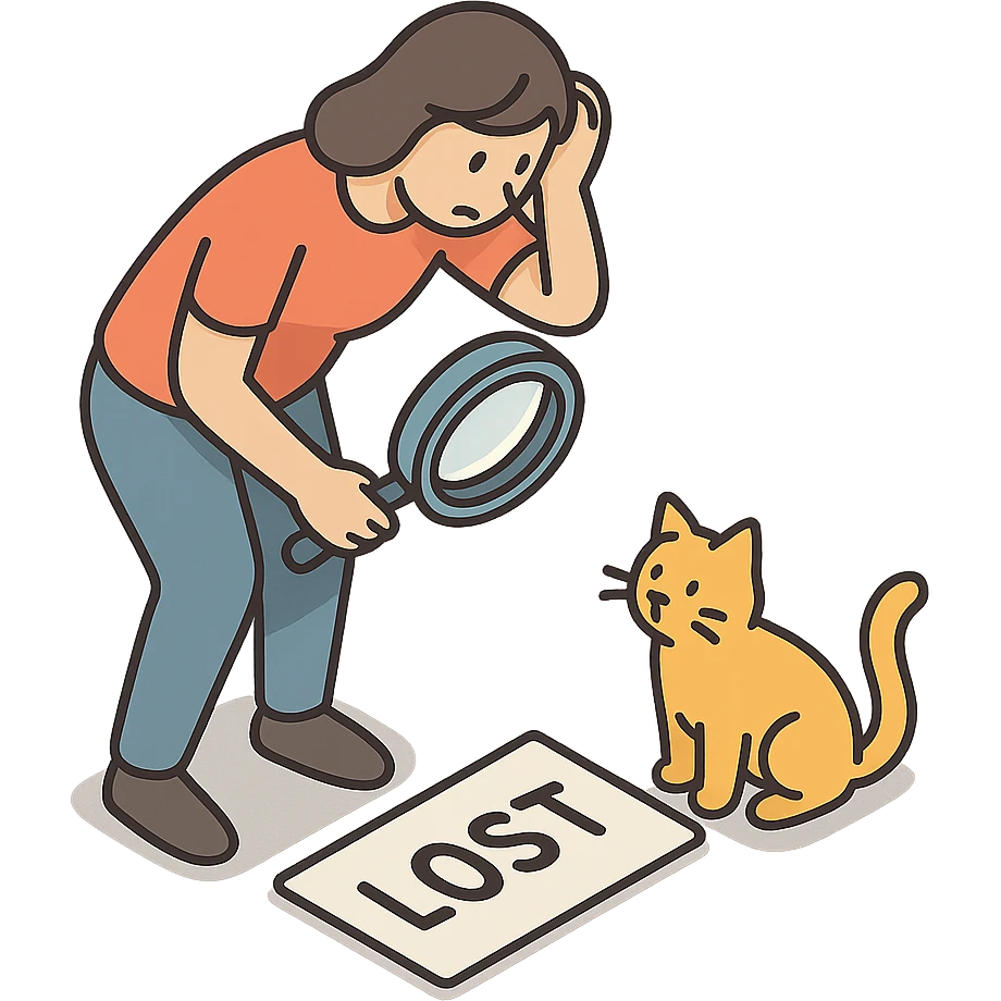 женщина ищет кошку которая пропала emoji