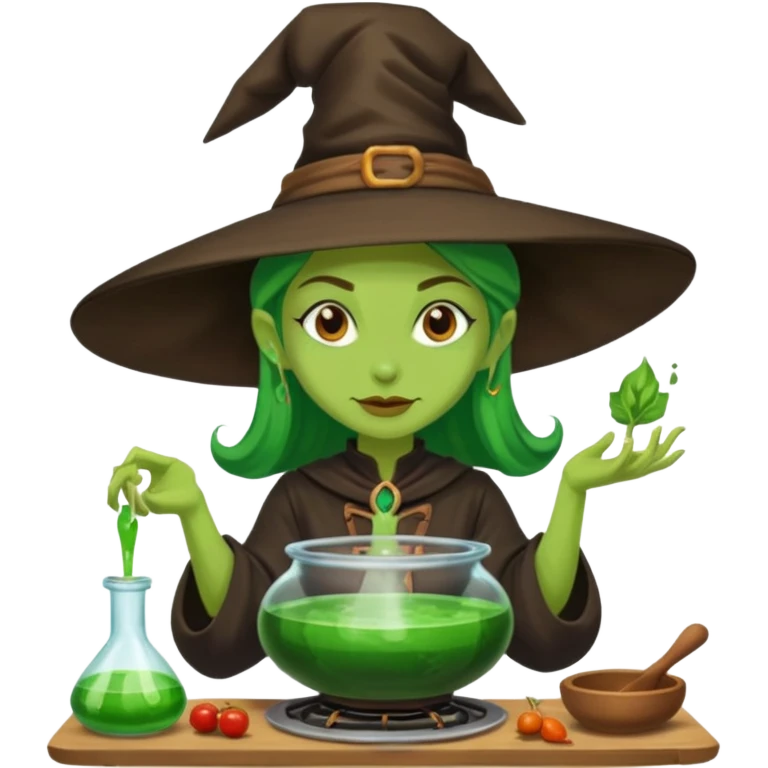 green witch cooking potion emoji