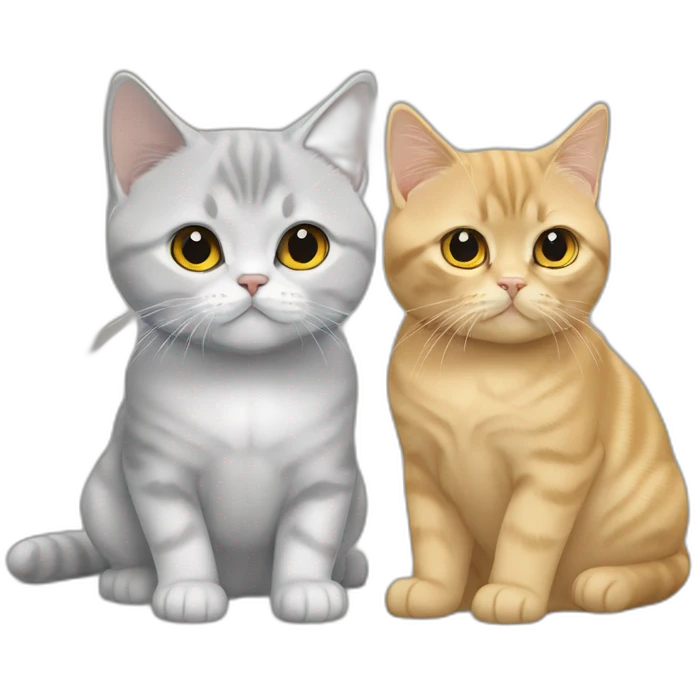 golden british shorthair, a young girl, and silver golden british shorthair emoji