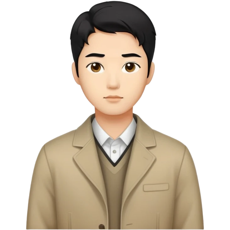A Korean man with neat black hair, wearing a modern outfit emoji