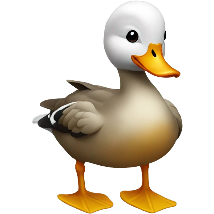 Duck with duck heads for feet emoji