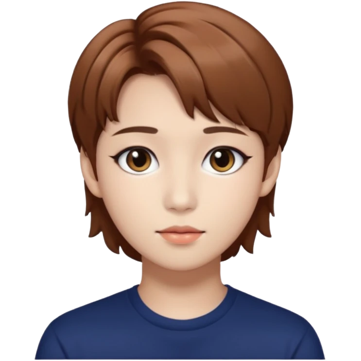 Felix from Stray Kids, K-pop idol with brown hair emoji