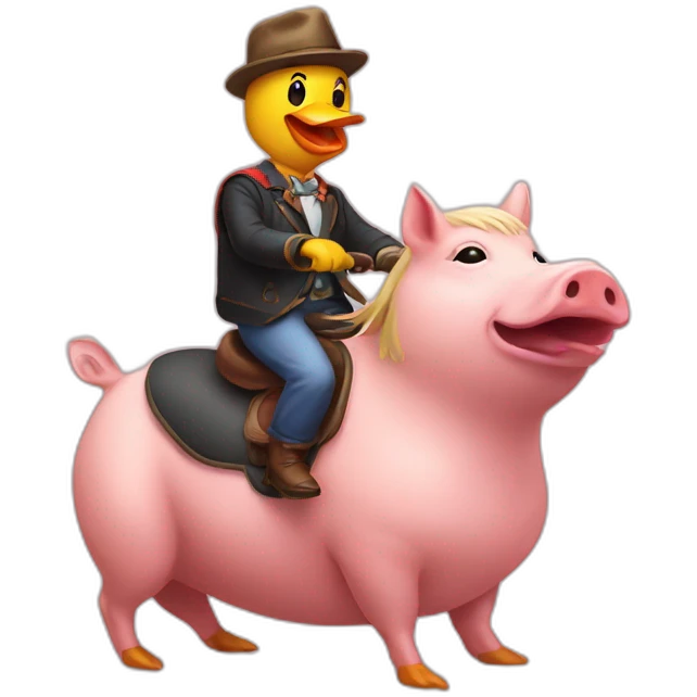Duck riding a pig  emoji