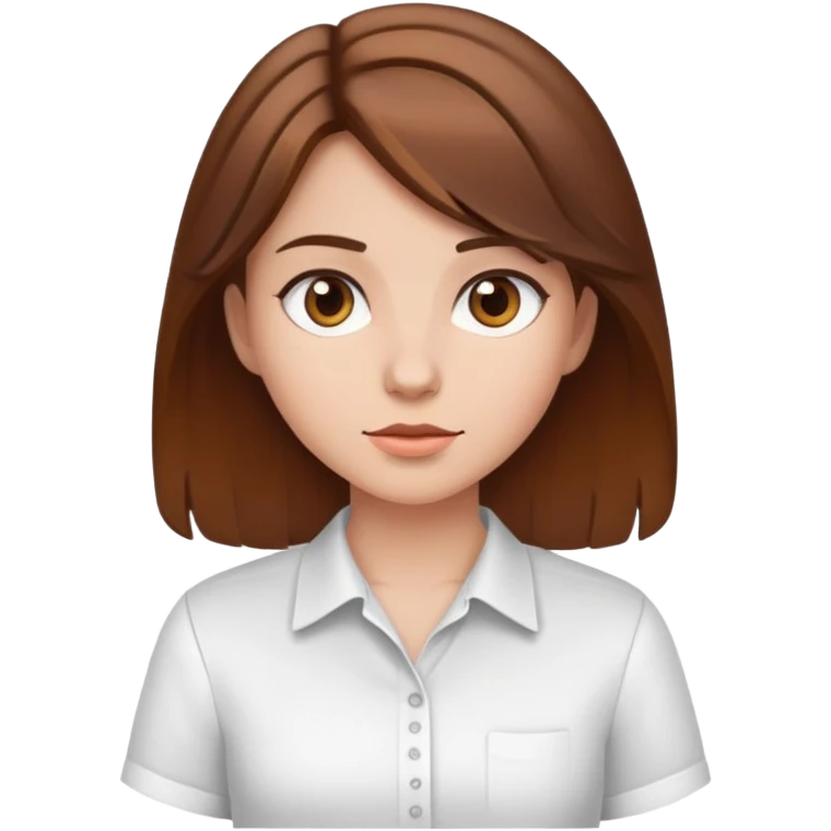 girl with brown hair in white shirt  emoji
