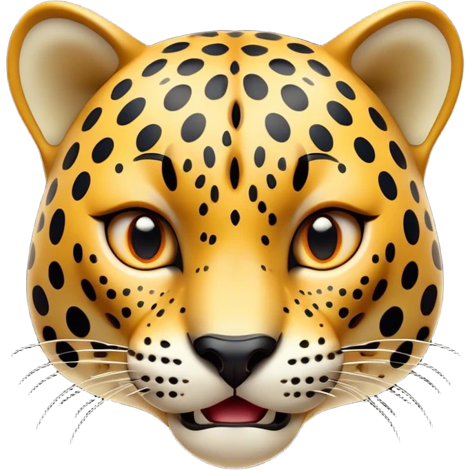 Cinematic Comical Jaguar Portrait Emoji, Head tilted dramatically with an exaggeratedly shocked expression, featuring a sleek, agile form with bold spotted patterns and wide, comically expressive eyes full of humorous disbelief, Simplified yet hilariously expressive features, highly detailed, glowing with a slightly sassy wild glow, high shine, dramatic yet playful, stylized with an air of quirky feline attitude, soft glowing outline, capturing the essence of a meme-worthy jaguar that appears ready to side-eye its way into viral fame instantly! emoji
