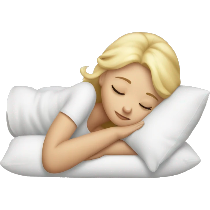 Blonde girl sleeping on a pillow emoji