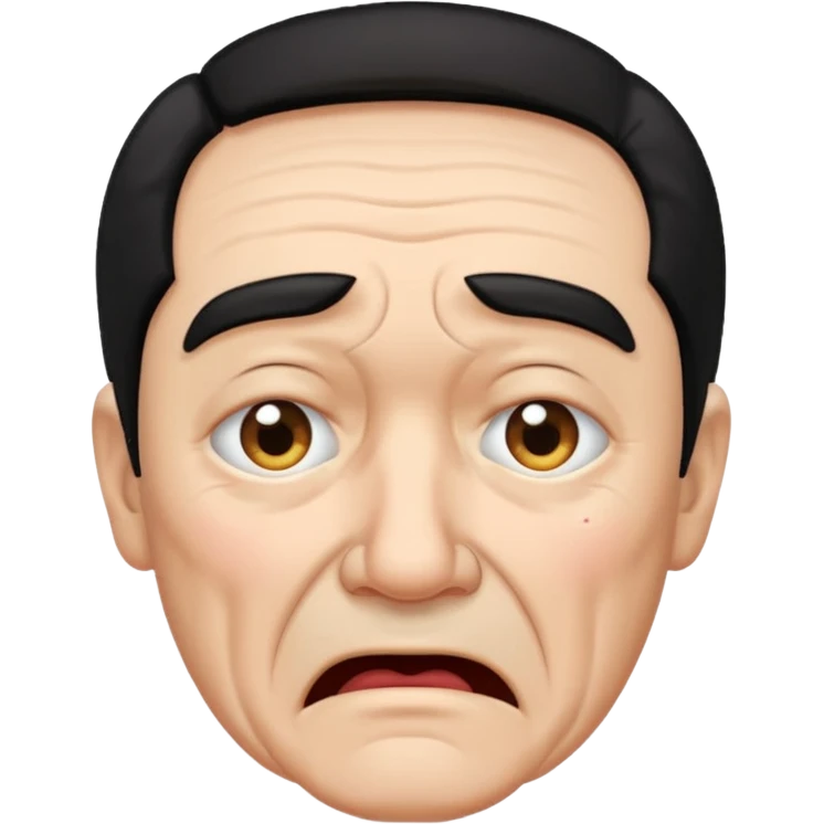 old man crying with black hair emoji