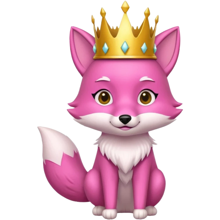 Pink fox character with crown emoji