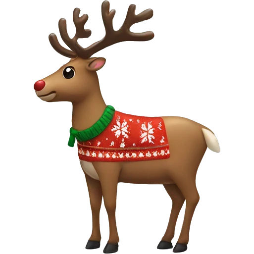 reindeer in a christmas sweater emoji