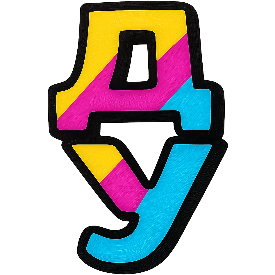 The Cyrillic letters Д and У in rainbow colors emoji