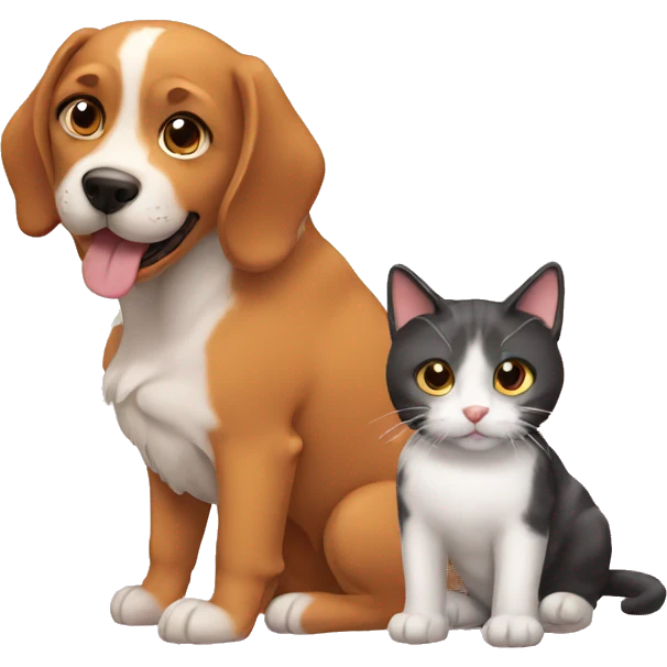 Dog with cat emoji