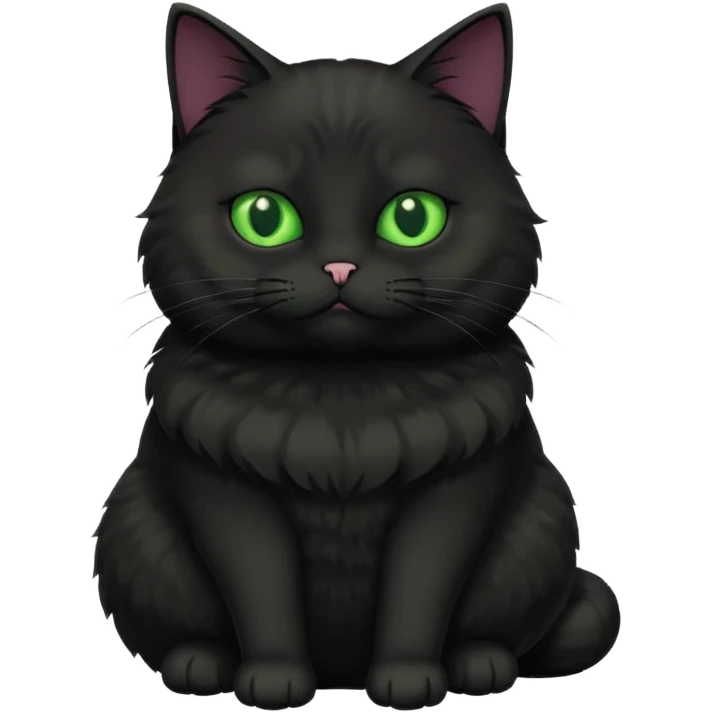 A fat cat black emoji
