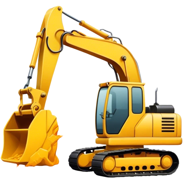 create a simple emoji of a yellow excavator with an explosion symbol near the bucket emoji