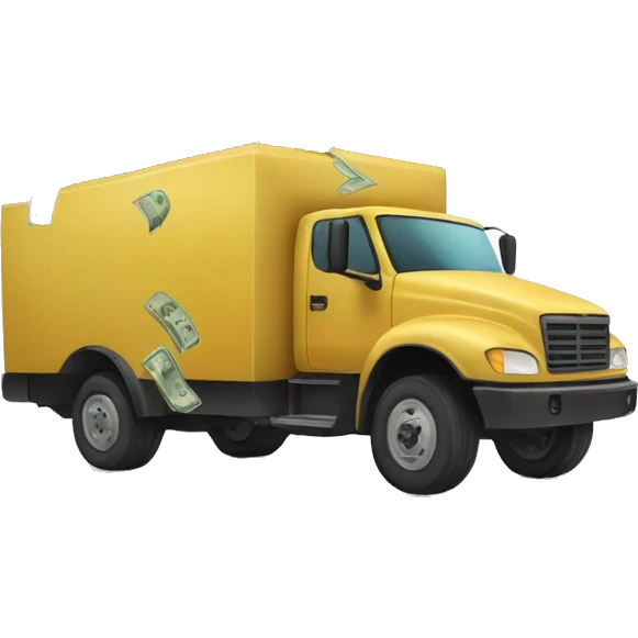 Money truck with money falling out emoji
