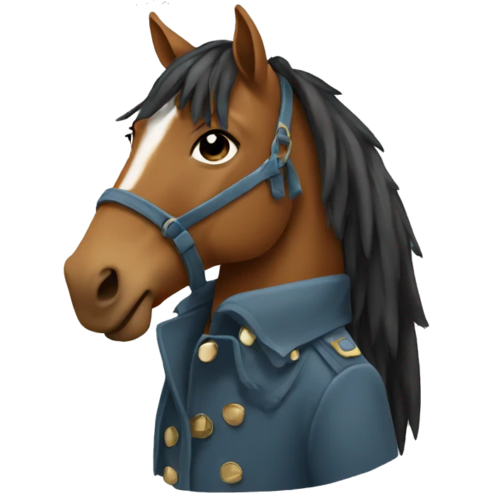 Horse wearing a coat emoji
