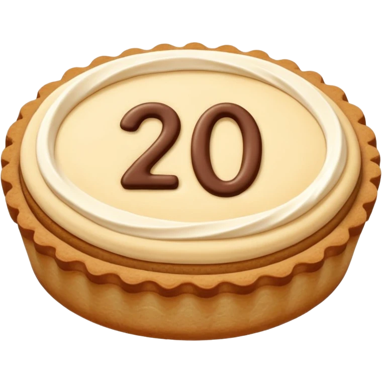 number cookie cream tart, simplified, clear, emoji-like emoji