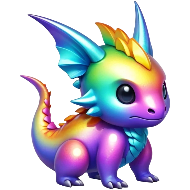 Randomly-colored colorful iridescent Fakémon-creature emoji