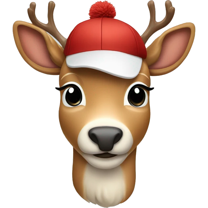 Cute reindeer with baseball hat  emoji