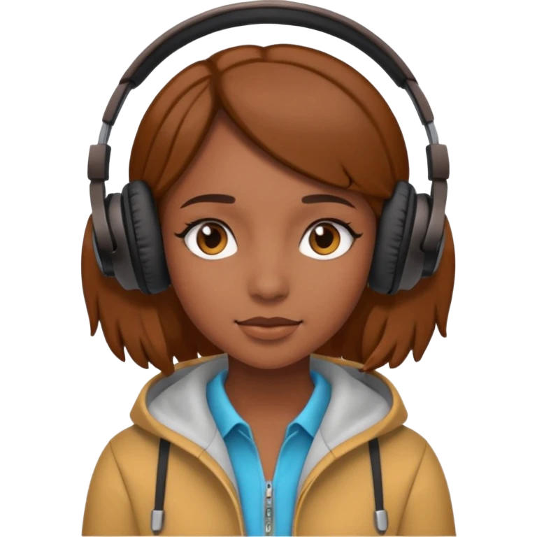 Une fille qui porte un casque écouteur  emoji
