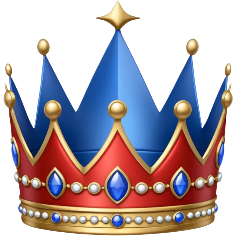 Red, White, and Blue crown emoji
